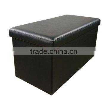 Black Large Double Foldable Storage Ottoman