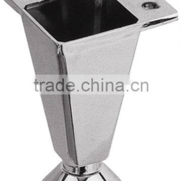 Square Corner chrome adjustable furniture foot F356