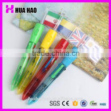 novelty and creavtive plastic ball pen with flag ball pen for slogan or portrait printing