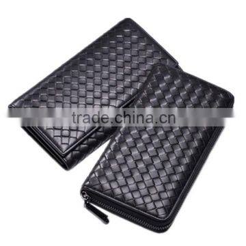 New design hot sale concise custom wallet leather with card holder , leather business card holder metal