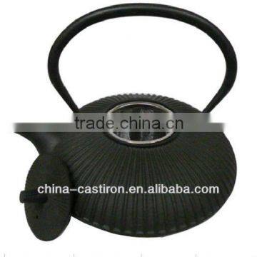 cast iron tea pot with stainless steel strainer