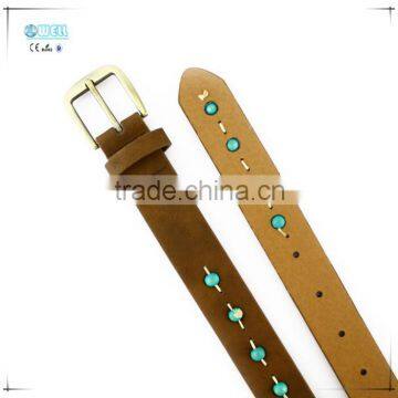 Factory wholesale accessories bead woman belt cheap pu belts leather