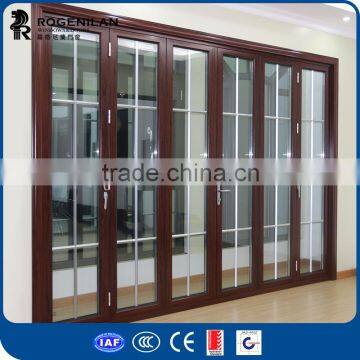 Rogenilan 75 series patio aluminum bi-fold glass door for apartment