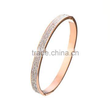 Fashion Vacuum Gold Stainless Steel Diamond Bangle photo-5