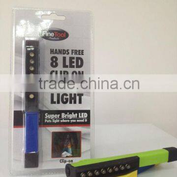 8LED Clip on Super Bright Working Light / Reading Light