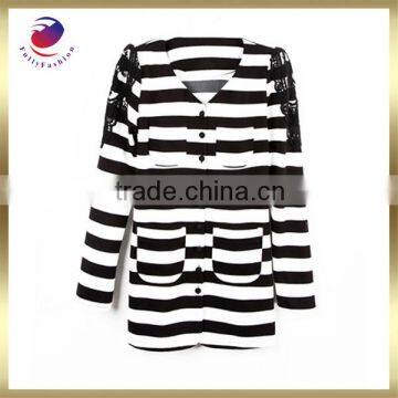 long sleeve coat stripes