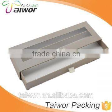 Custom logo decorative drawer paper box with PVC window