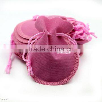 Pink Color 7*9cm Jewelry Velvet Round Pouch