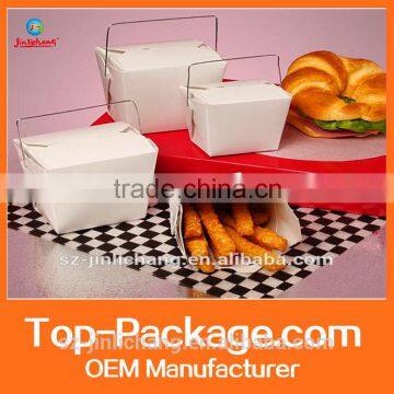Chinese take-out boxes with wire handles popular style packaging box /paper packaging box