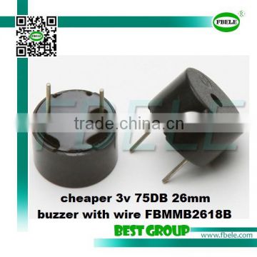 cheaper 3v 75DB 26mm buzzer with wire FBMMB2618B