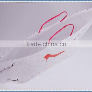 2016 New Style White Kraft Paper Bag With Red Twisted Patch Handle for Shoes photo-2