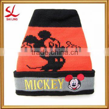 Wholesale Fashion Knitted Child Hat Micky Mouse Knitted Beanie Hat for Children