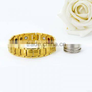 Unique Product High Polish Magnetic Full Gold Bracelet Designs Men photo-6