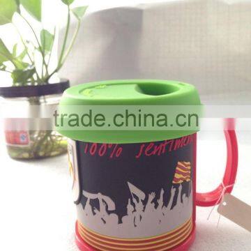Manufactuer Cartoon Shape PVC Ceramic Mug With Handle