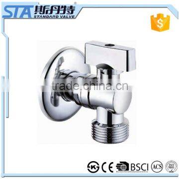 ART.3008 Wholesale Cheap Toilet Bathroom Kitchen Design Wall Mounted Polished Chrome Plated Brass Washing Machine Angle Valve