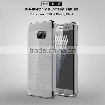 SIKAI Supply 100% Fit for Samsung Note 7 TPU Brushed Dual Layer Case Shockproof Electroplating PC Cover