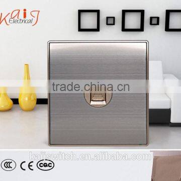 Brushed stainless telephone socket wall plate with CCC,CE certificate