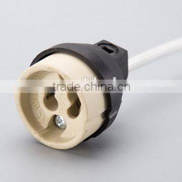 black plastic protection end ceramic GU10 light socket quality made factory price ce ul vde