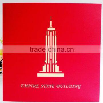 Big Empire State Building 25*25cm custom DIY creative 3d pop up building greeting card