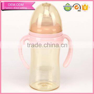 Best mother care products 210ml ppsu baby bottle with silicone nipple and handle