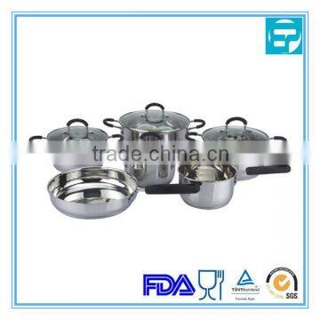 stainless steel capsule bottom cookwares with silicon handle