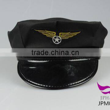 Black Embroidery Pilot Hat Captain Cap Sailor Hat
