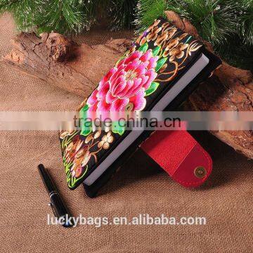 New design cheap plain handmade embroidery notebook Notebooks for Promotional with snap closure