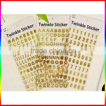 gold and silver glitter powder stickers in clear sheet