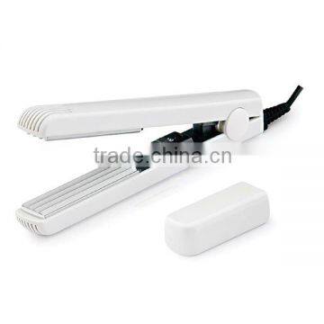 Mini hair straightener with LED indicator light and cover