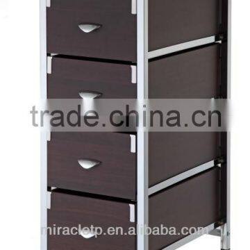 4 Modern Wood Drawers Storage Trolley