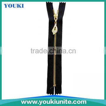 5# Woven Tape Metal Zipper Cloth-end With Auto-Lock Fancy Slider YKM-2004