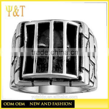 Jingli Jewelry Best Seller Vintage Mens Biker Cage Alien Skull Cross Rings (HF-058)