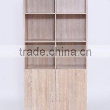 E1 Melamine Wooden Bookcase /Bookshelf With 2 Cabinets