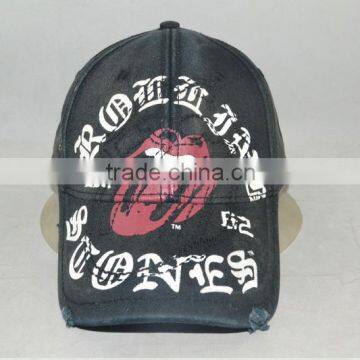 Professional custom 6 panel / 100% cotton/black/white embroidered logo/baseball cap