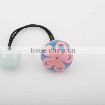 Black hair band hight quality hair holder hair tie Baby girls no damage metal free flower bead elastic hair band in hairband