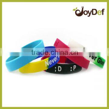 Custom embossed/imprinted/printed logo Silicone Wristband / silicone bracelet / rubber bracelet