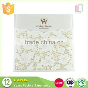 Europe Artificial Lace Pearl Blank Wedding Invitation Cards photo-2