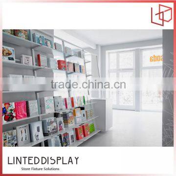 Metal Books Display Shelves Painted White Color For Library/Bookstore photo-5