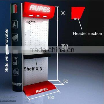 Best customizede floor display metal display rack with LED light