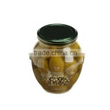 Stuffed Green Olives. Top Quality 100% Tunisian Olives. Stuffed Olives With Caper,Table Olives. 370 ml Glass Jar photo-2