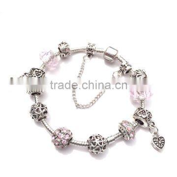 2016 Wholesale Fashion Charm Bracelet Heart Pendants With Beautiful Bead photo-3