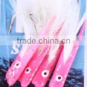 cheap light feather pink body sea rig sabiki rigs fishing lures