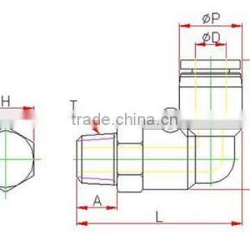 Male Threaded Plastic Tube Fitting, Male Elbow ,compact One -touch Tube Fitting , Push in Tube Fitting photo-2