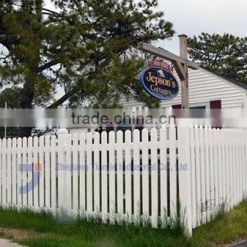 PVC white picket fence