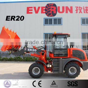 Everun Brand With Grapple Bucket Small Farm Machines 2.0 Ton Wheel Loader For Sale