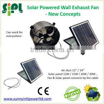 SUNNY FAN Solar Energy Rechargeable Air Conditioning Wall Mount Fan 14 Inch Galvanized Stainless Steel Air Ventilation Fan photo-5