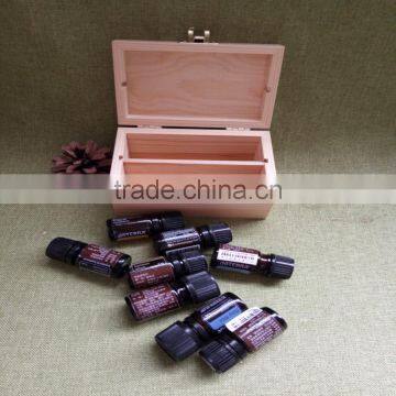 Upscale Recycled Decorative Discount Enjoyable Essential Oil Wooden Storage Box for 8 Small 5 ML Bottles With Hinges Wholesale