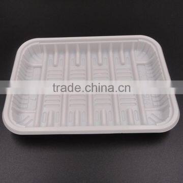 2017 Guangzhou White rectangle disposable plastic food/fruit frozen packing tray