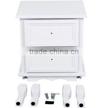 Set of Two Small Traditional Style Bedside Table in White photo-6