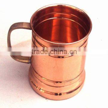 BPA FREE LONG MOSCOW MULE SOLID COPPER MUG WITH BRASS HANDLE photo-2